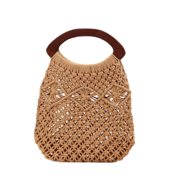 INS New Handmade Cotton Rope Beach Bag for Women